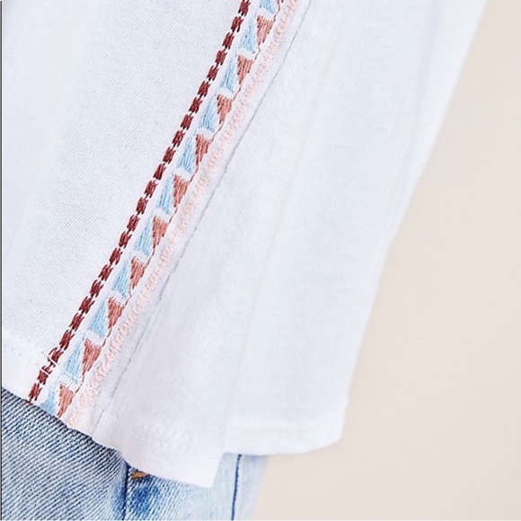 Anthropologie Dolan Lucy Tank Side Embroidered Top Split Back White Sz M - Picture 4 of 13